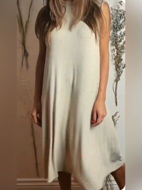 Ing Cream Sleeveless Midi Dress